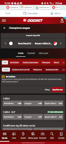 Svenska Spel oddset match