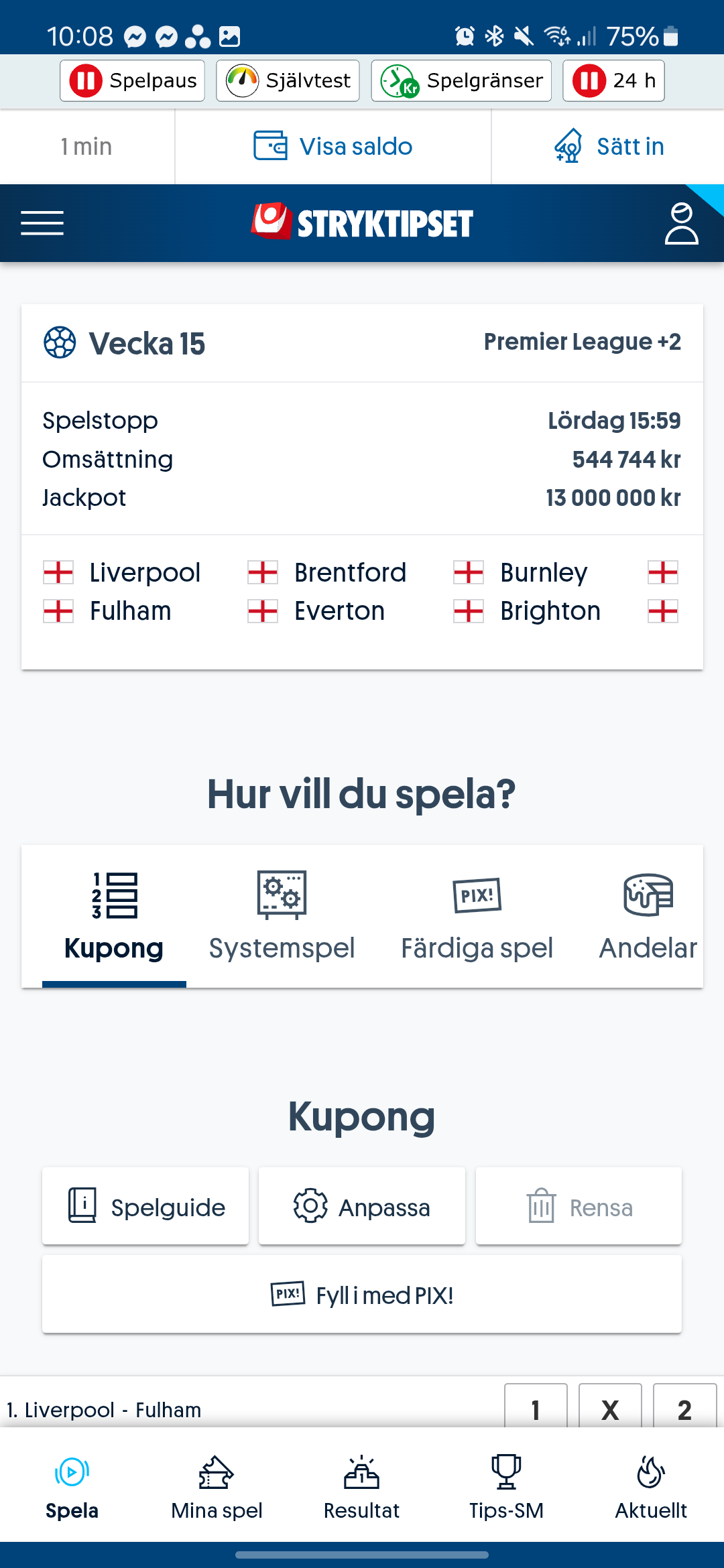 Svenska Spel stryktipset