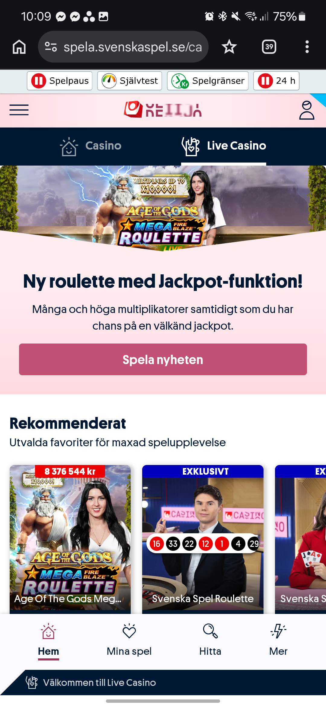 Svenska Spel live casino