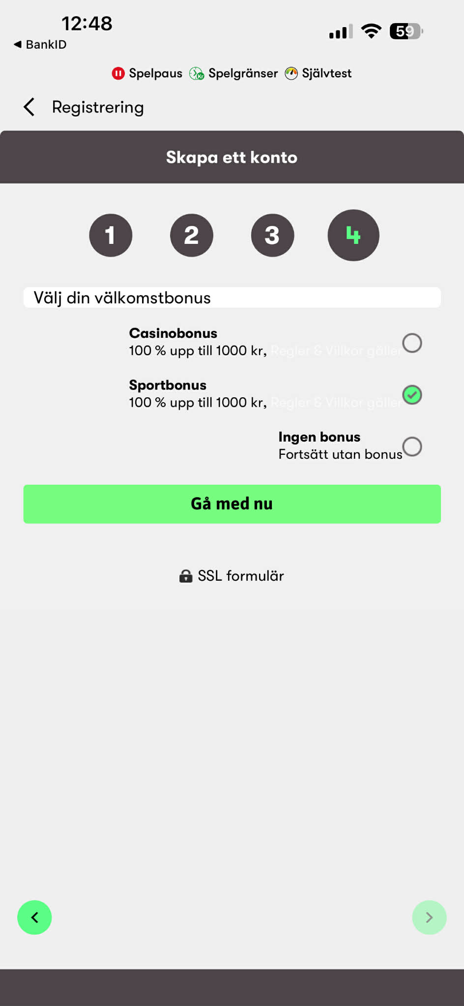 Registrering - 10bet 4