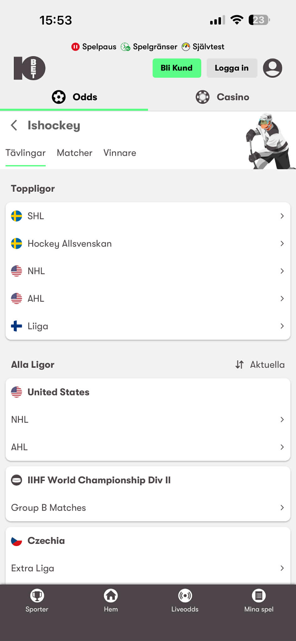 Hockeyutbud - 10bet 2