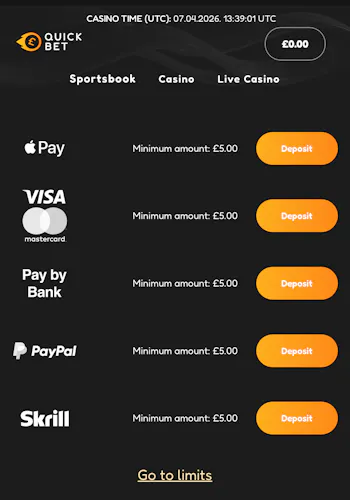 Quickbet deposit cashier