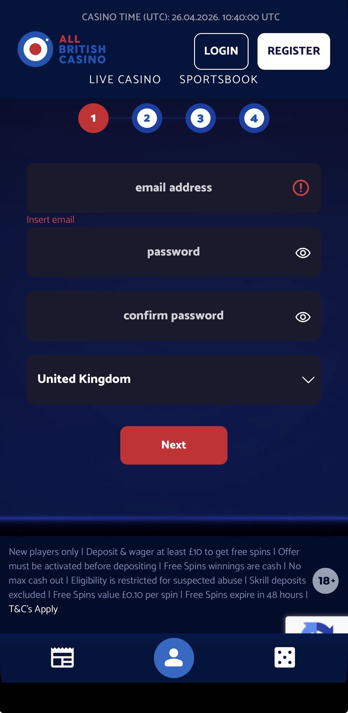 All British App - Sign Up 2