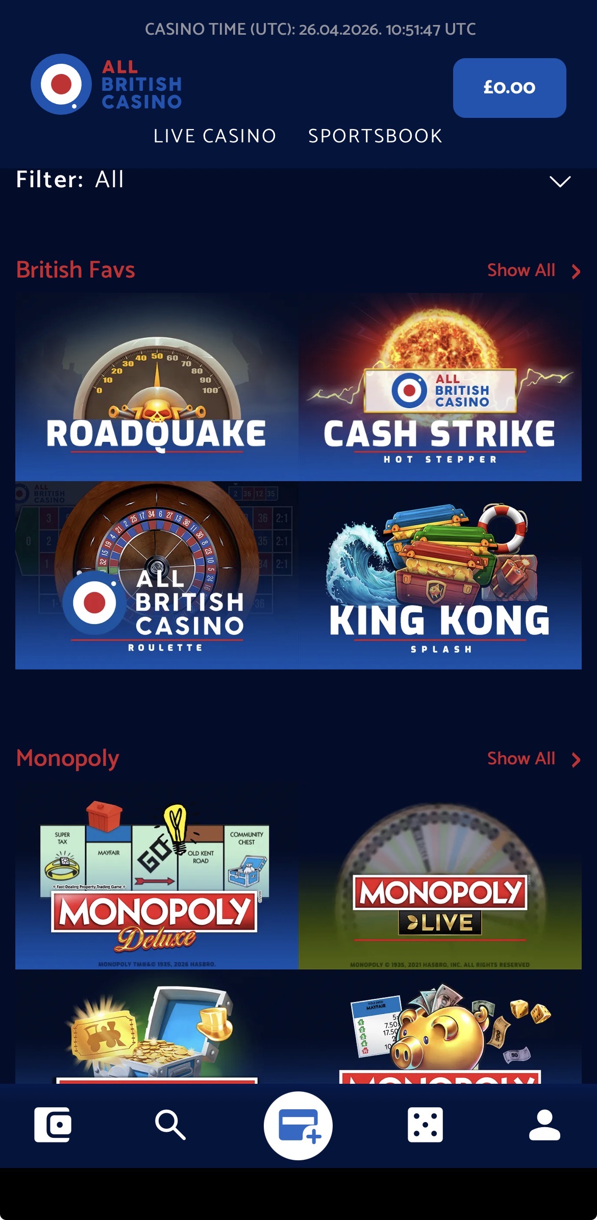 All British App - Deposit 1