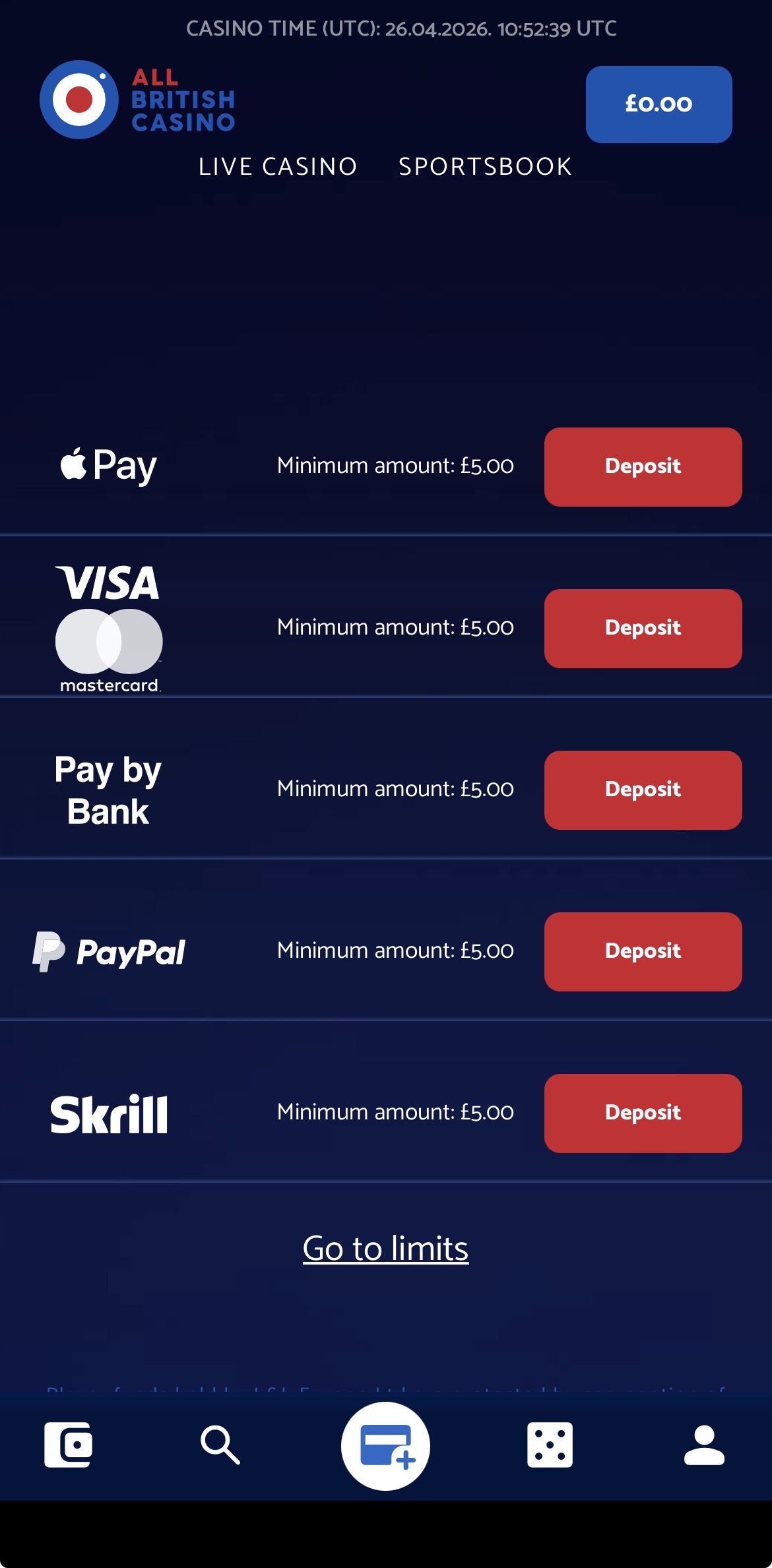All British App - Deposit 3