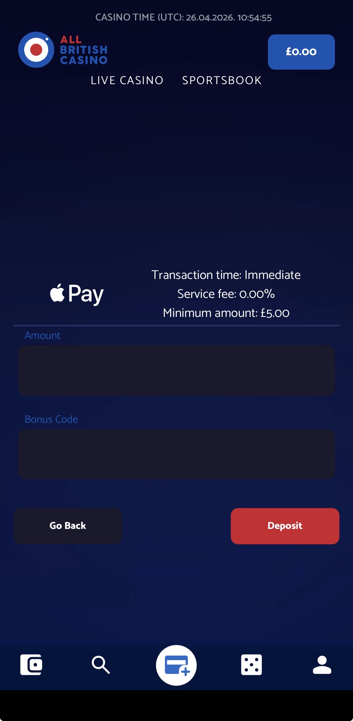 All British App - Deposit 4