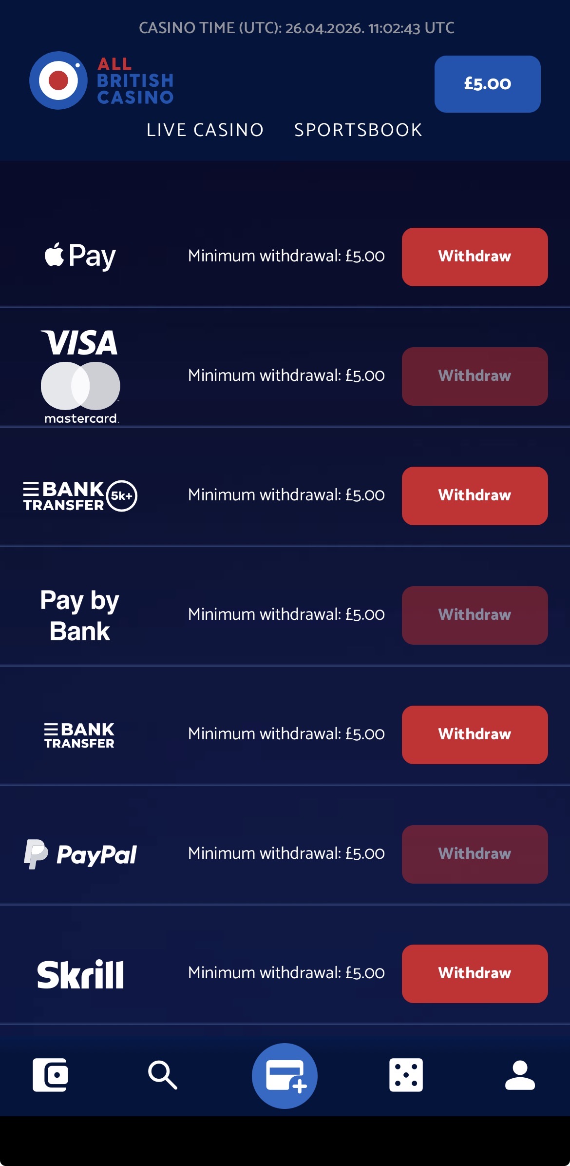 All British App - Withdraw 3