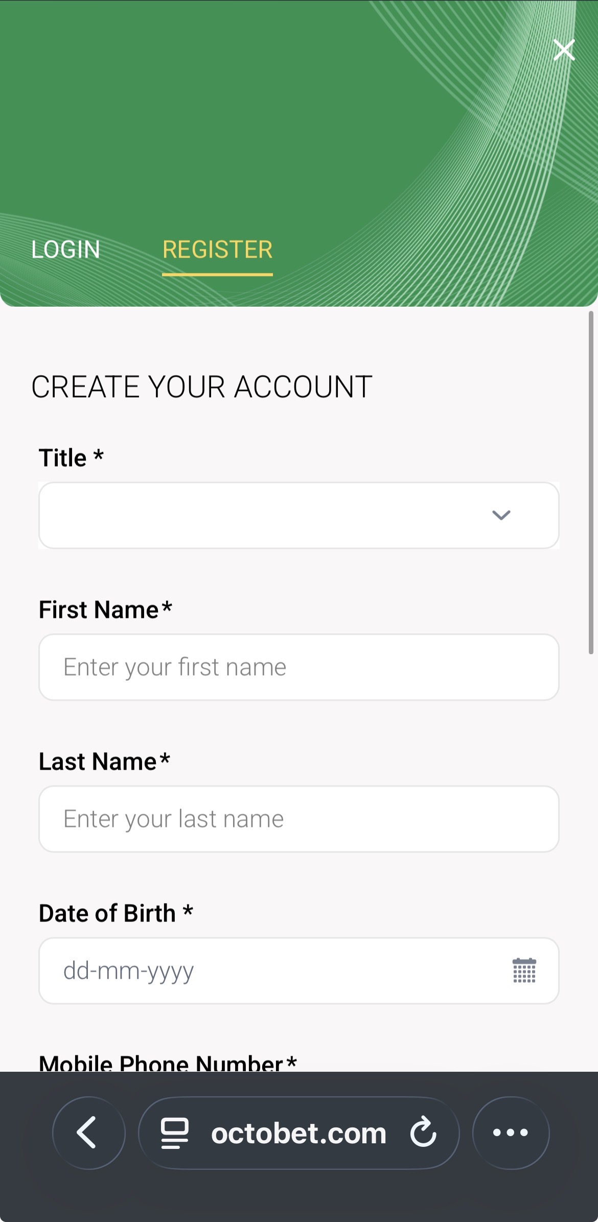 Octobet Registration 2