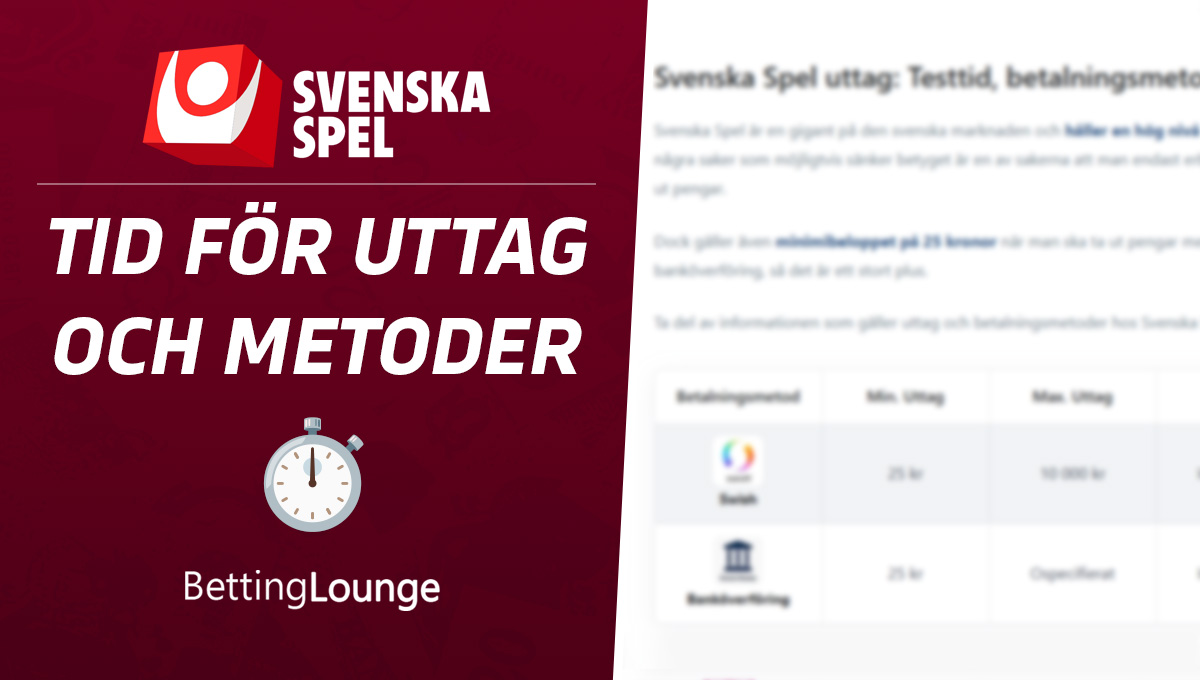 Svenska spel uttagstid