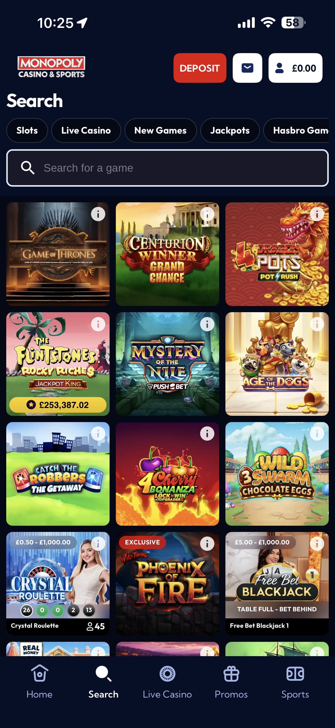 Monopoly Casino & Sports Casino Search
