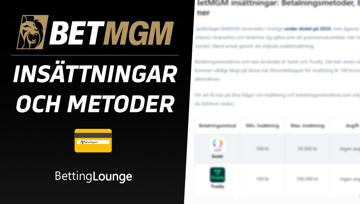 BetMGM insättningar