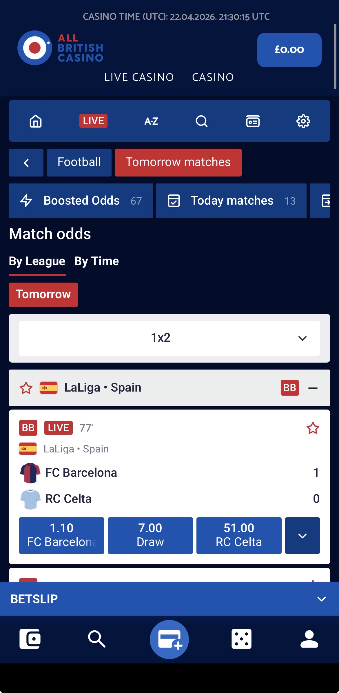 All British App - Sports Error