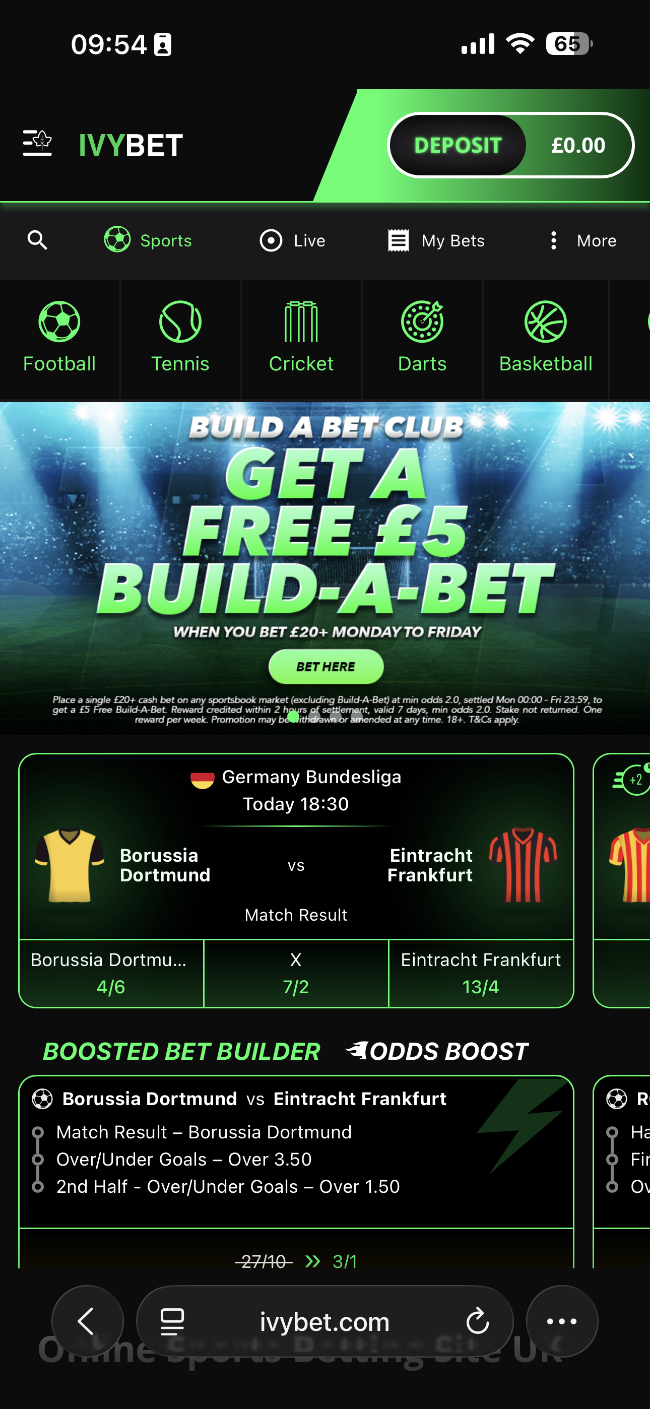 Ivy Bet Deposit 1