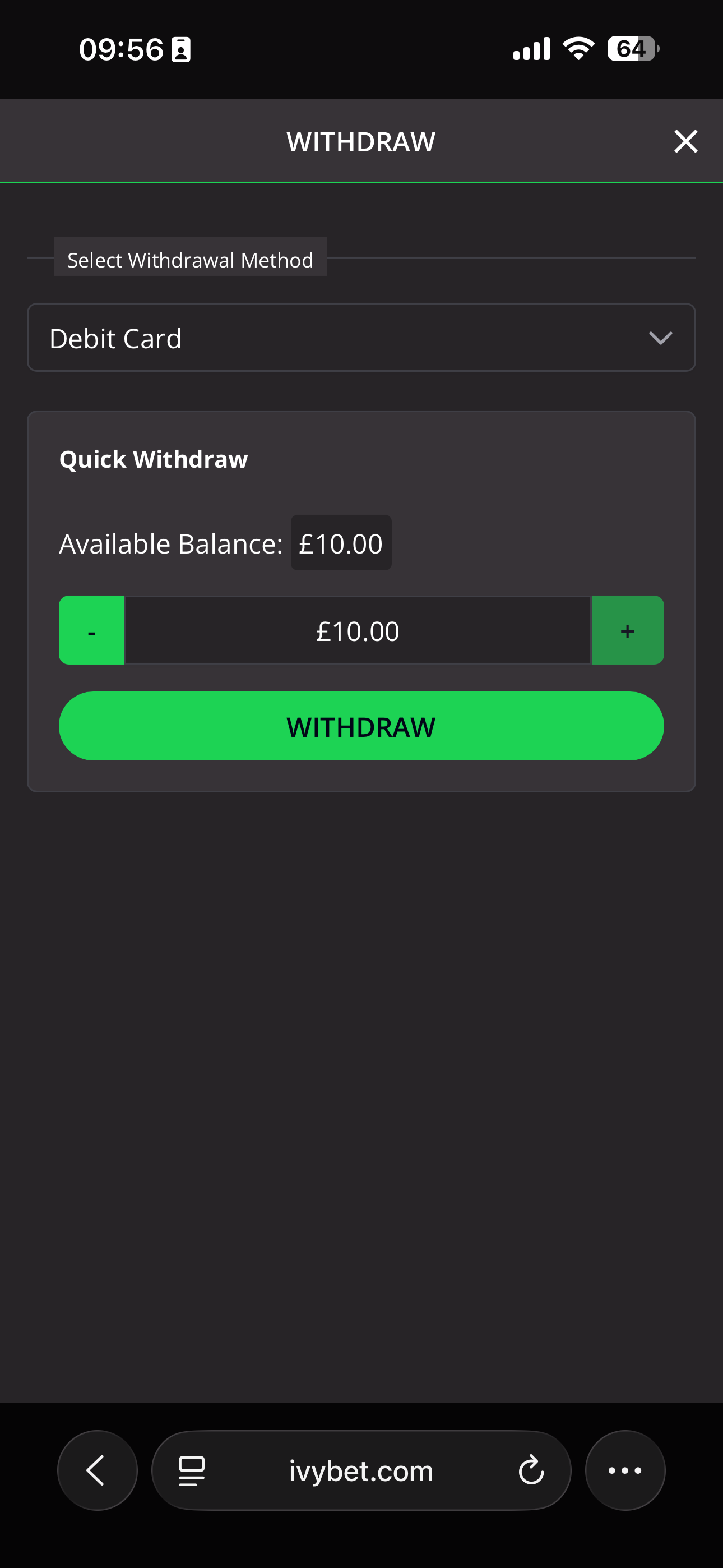 Ivy Bet Withdraw 3