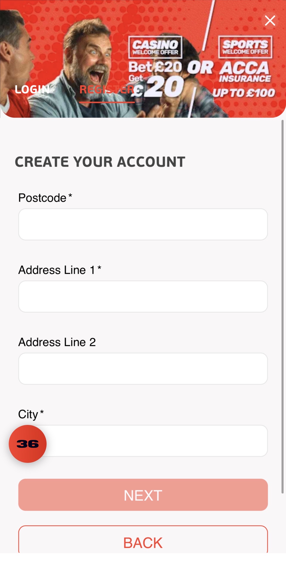 36Vegas Registration 3