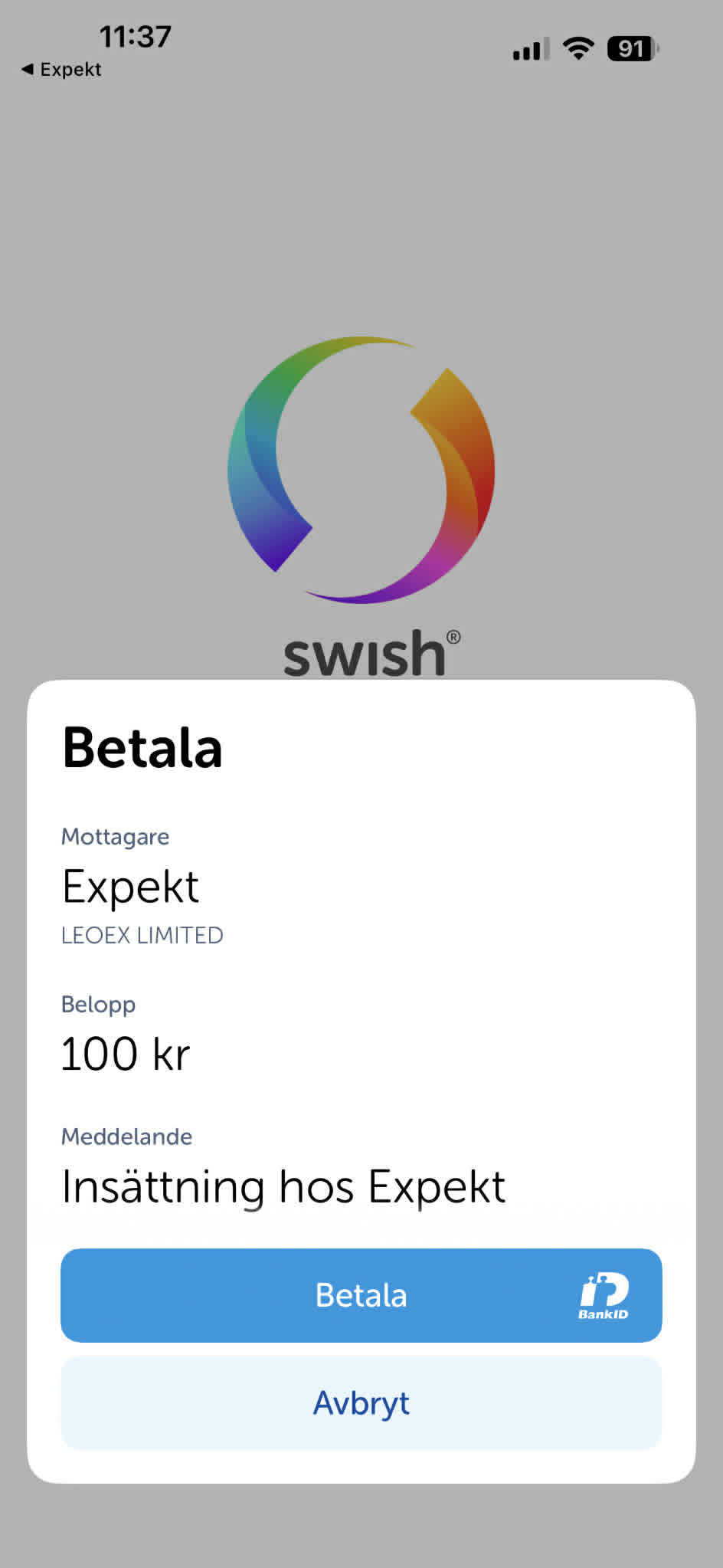 Insättning - Nya Expekt 3