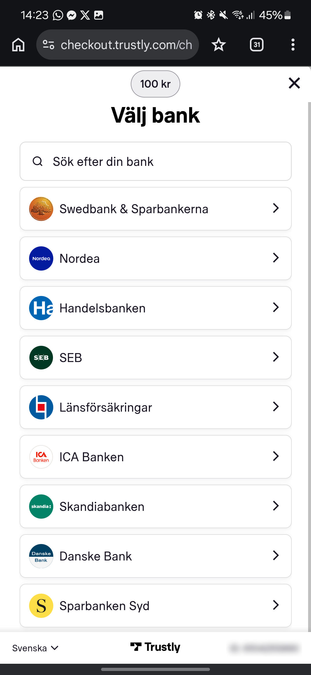 Unibet Trustly insättning 2