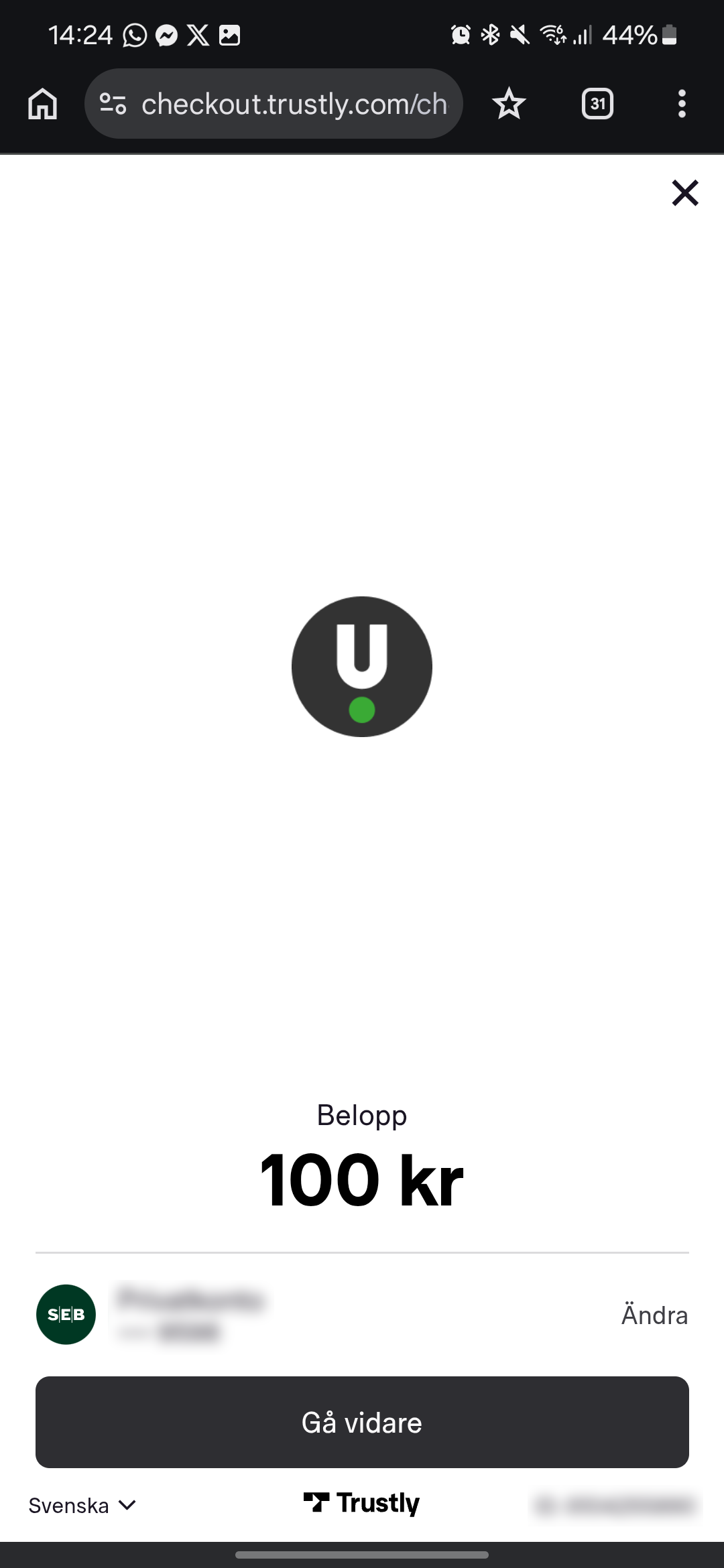 Unibet Trustly insättning 4