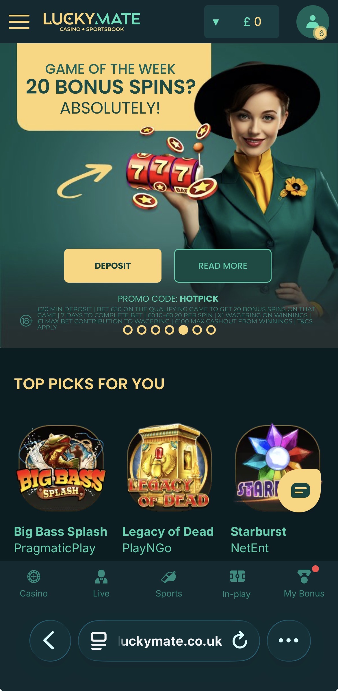 luckymate deposit 1