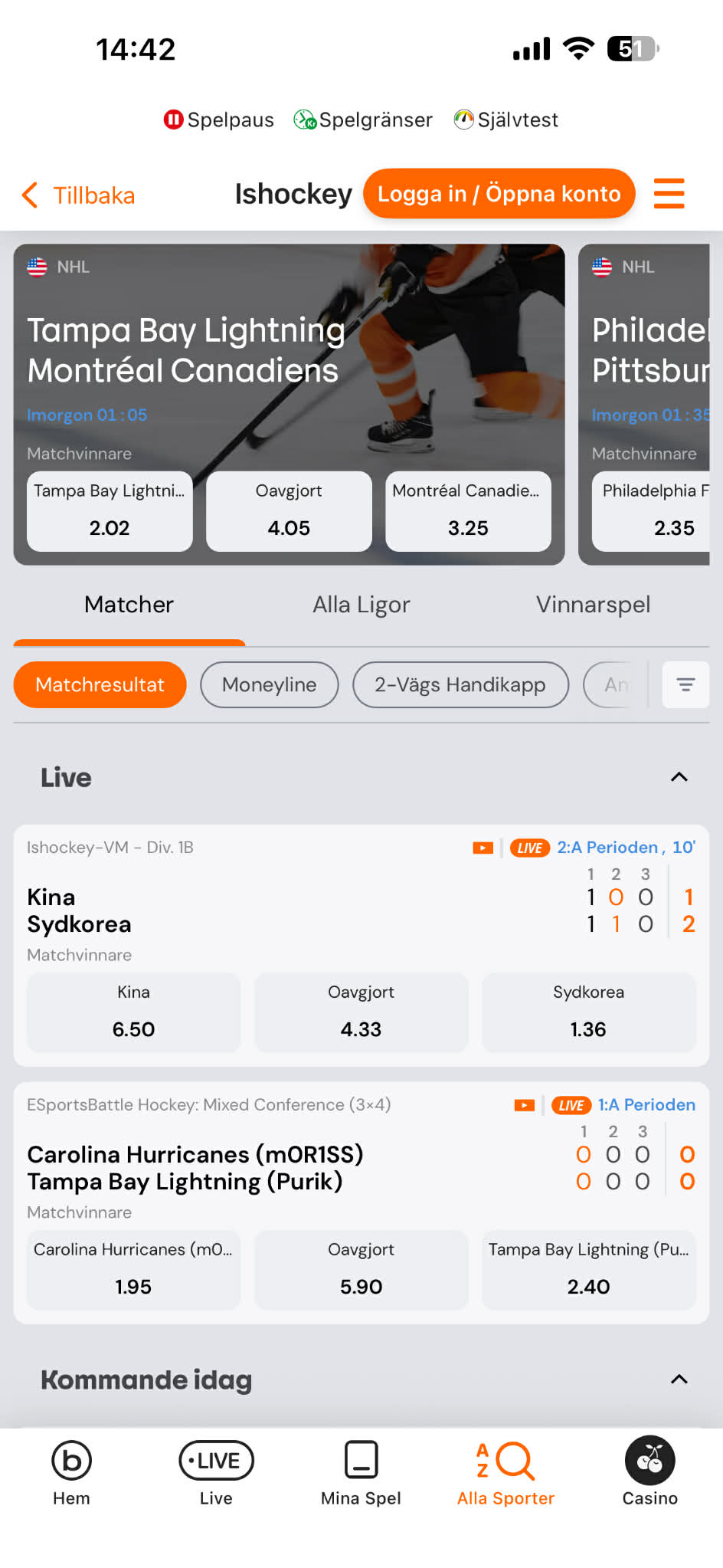 Hockeyutbud - Betsson