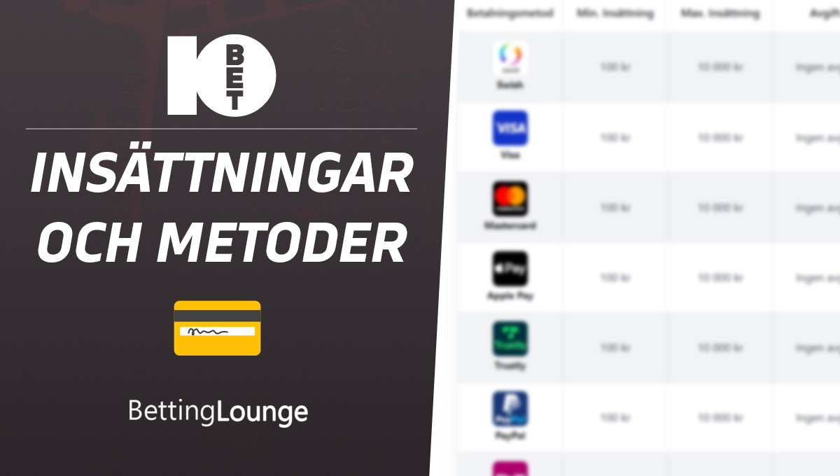 10bet insättningar