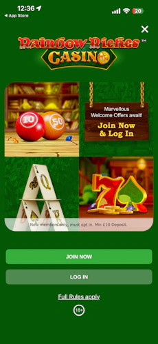 Rainbow Riches Casino Sign up 1