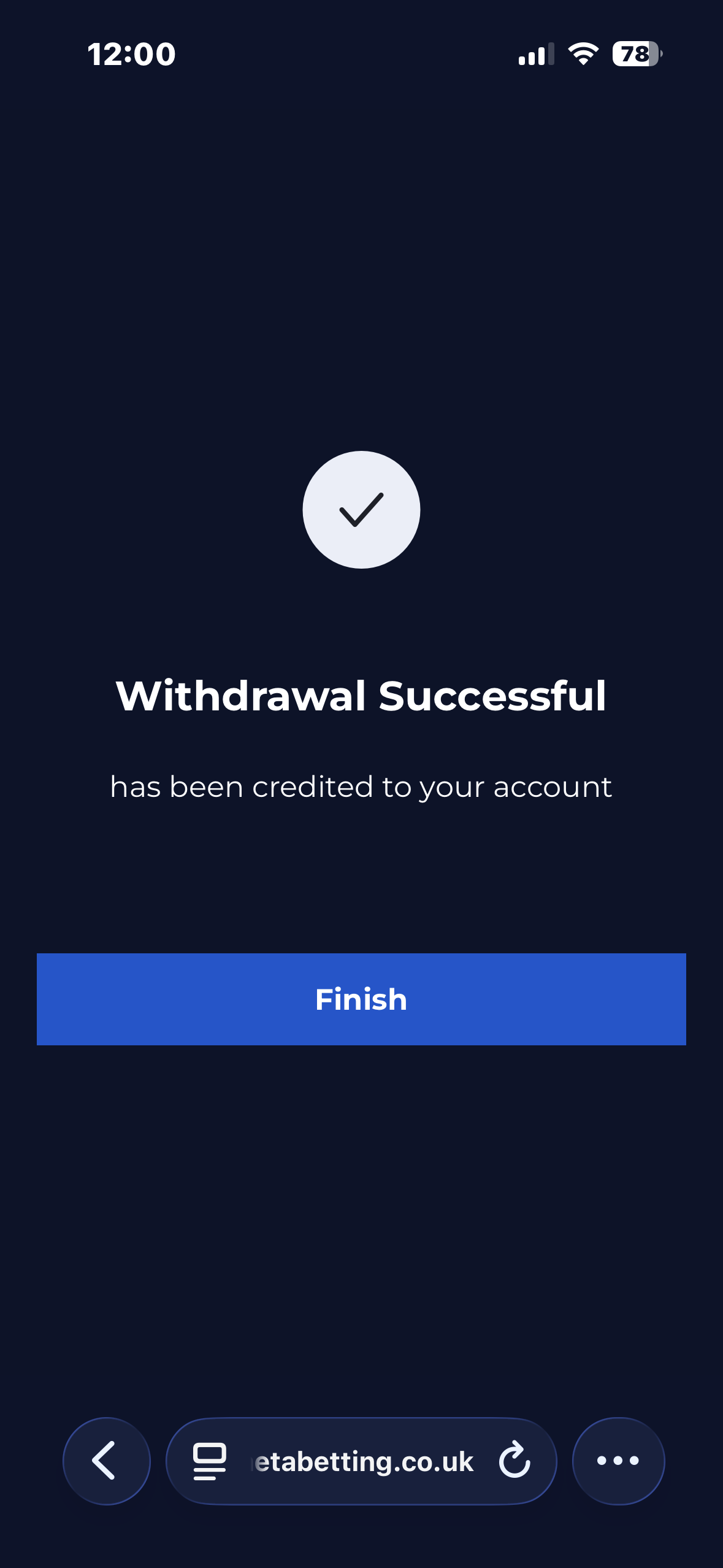 Meta Betting Withdraw Success