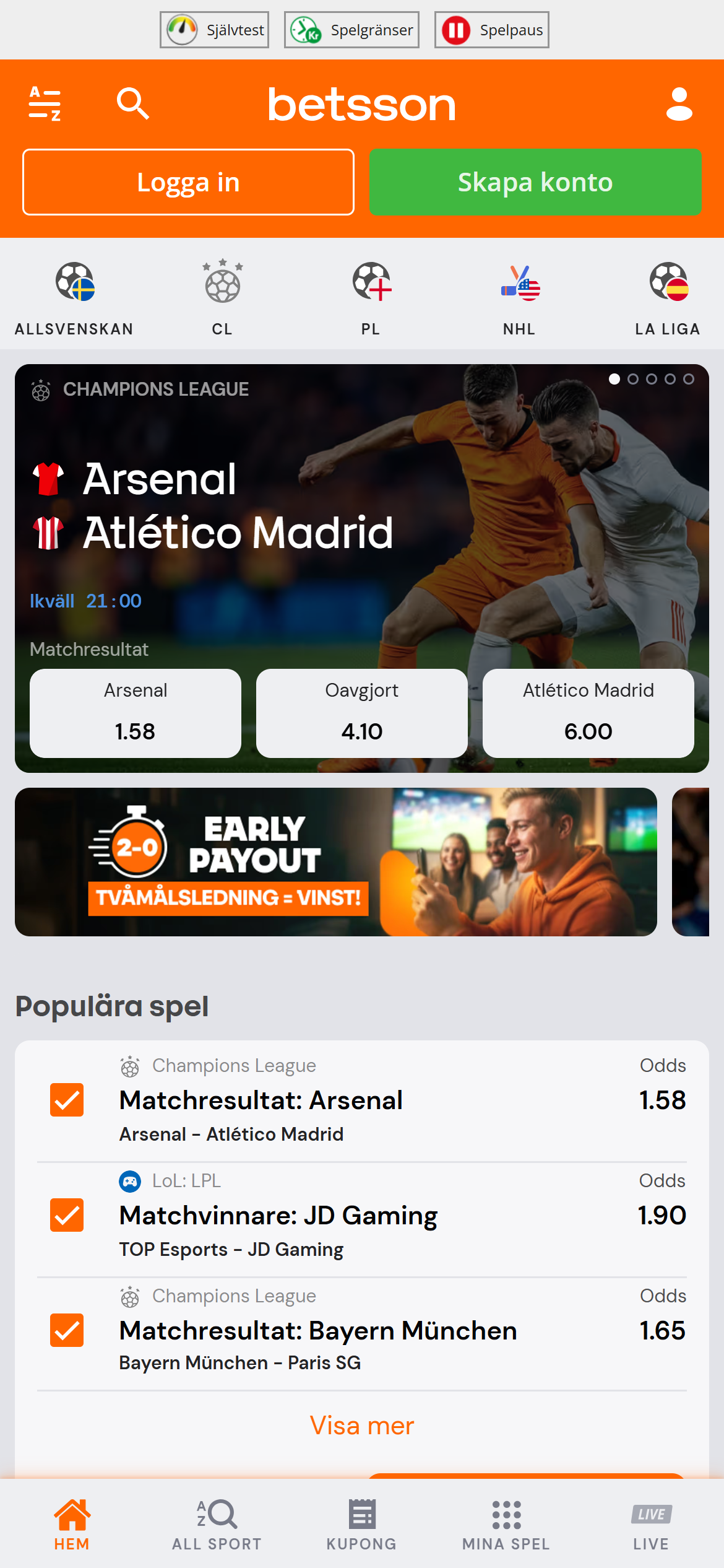 Betsson registrering 1