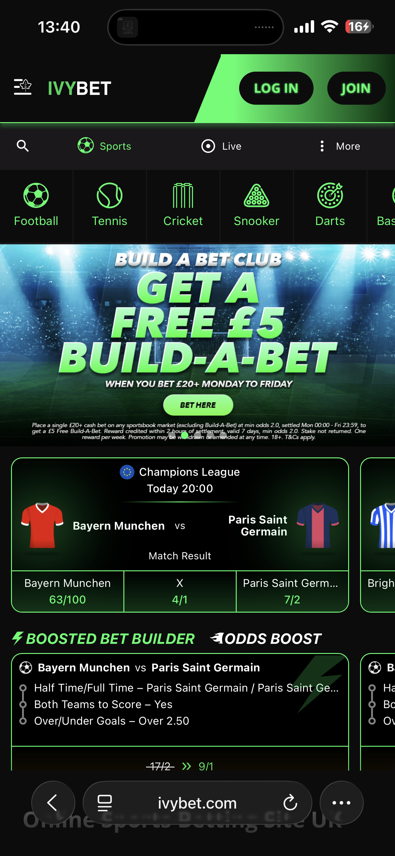 Ivy Bet Sign Up 1