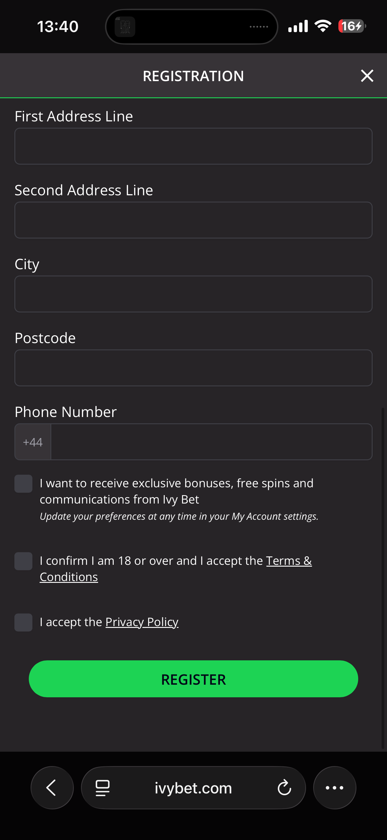 Ivy Bet Sign Up 3