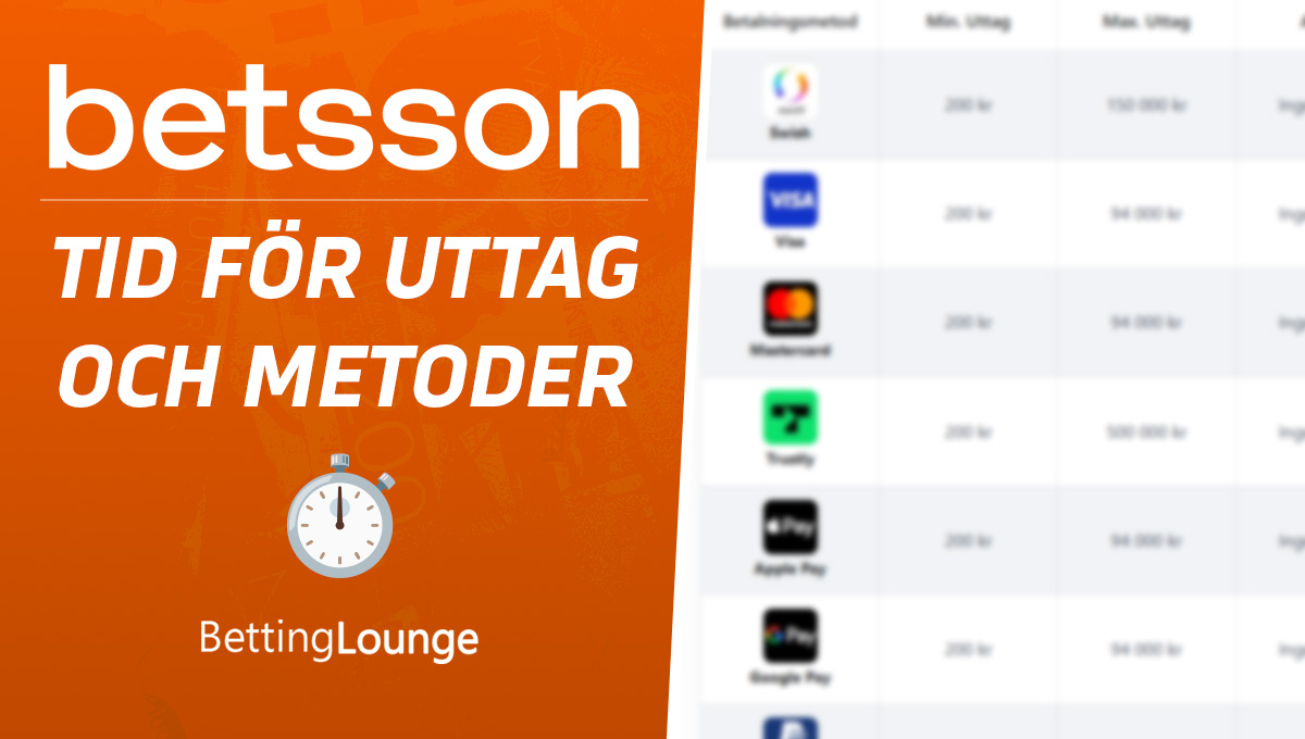Betsson uttagstid