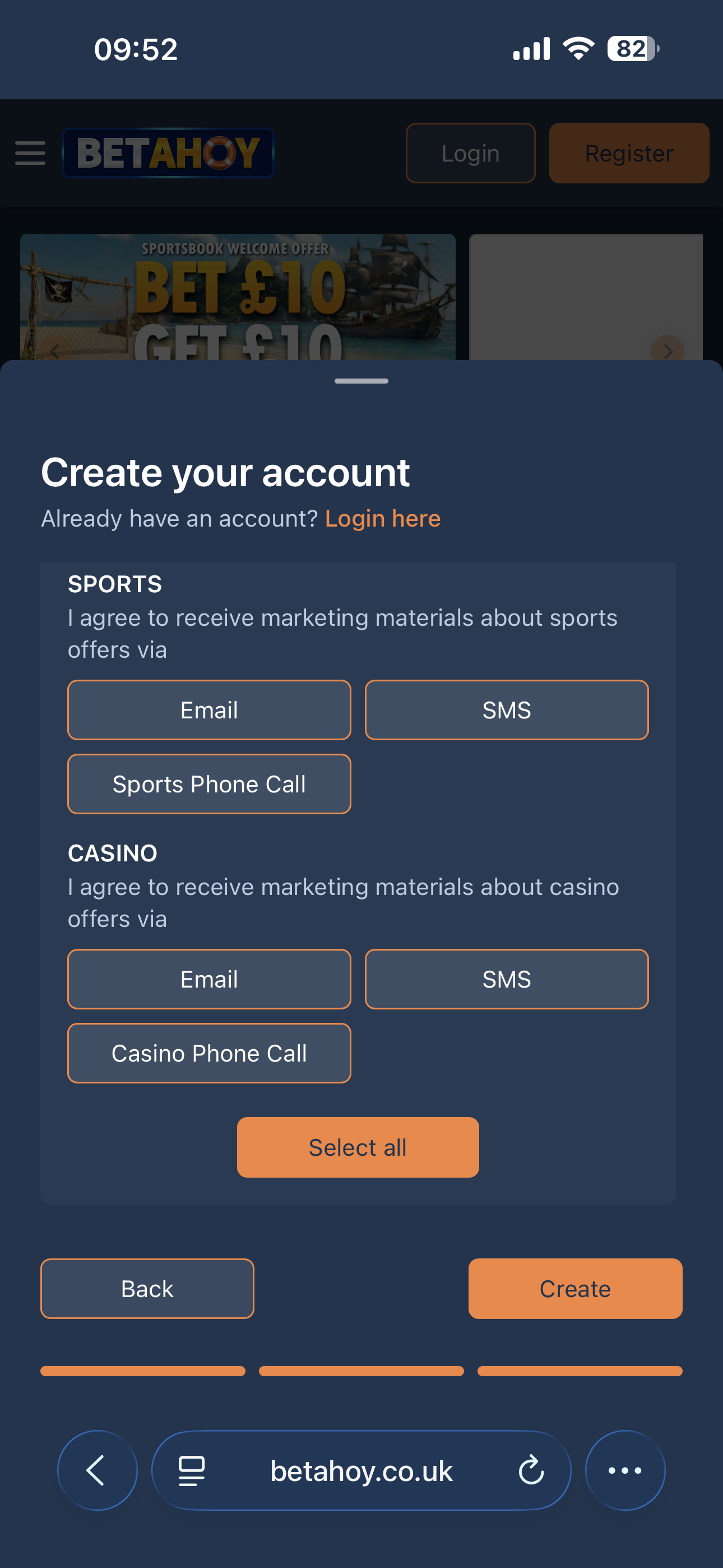 BetAhoy Sign Up 4