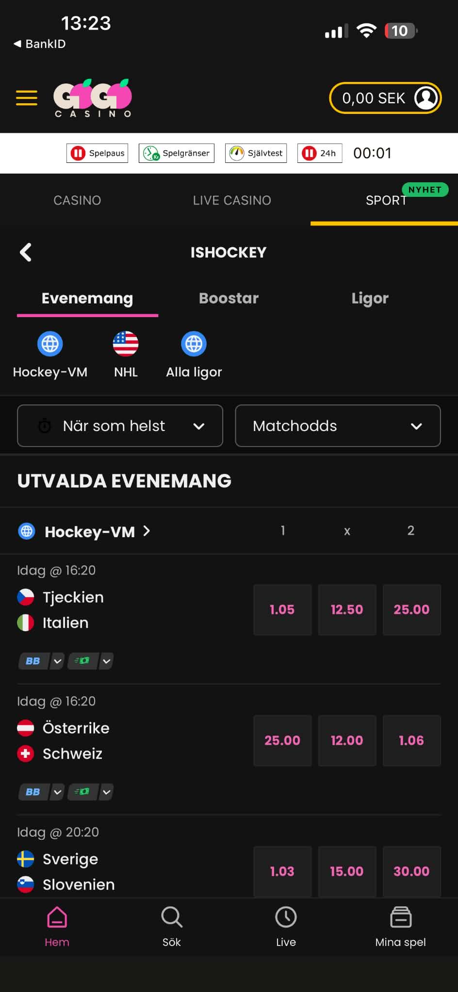 Insättning - GoGoCasino