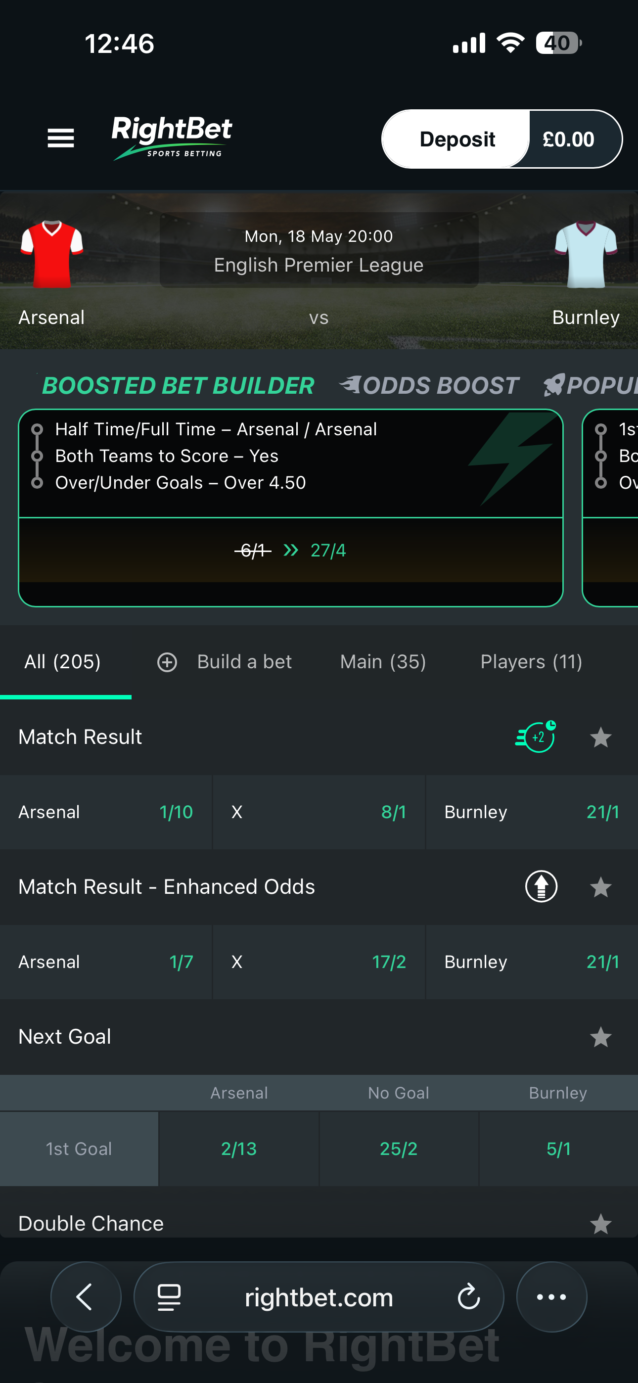 RightBet Football Game