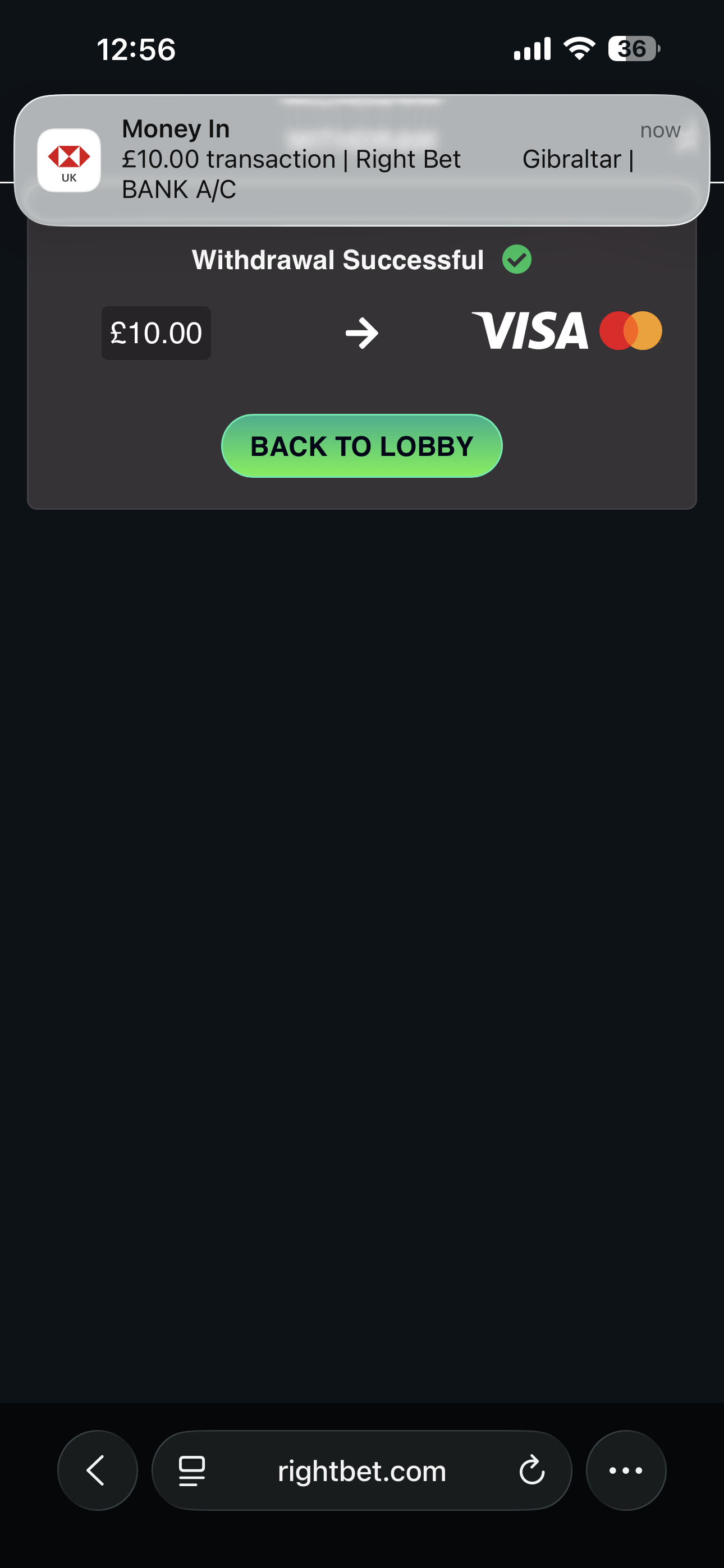 RightBet Withdraw 3