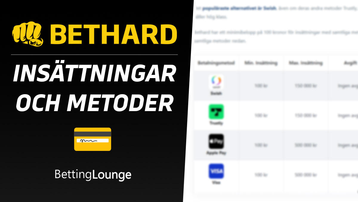 Bethard insättningar