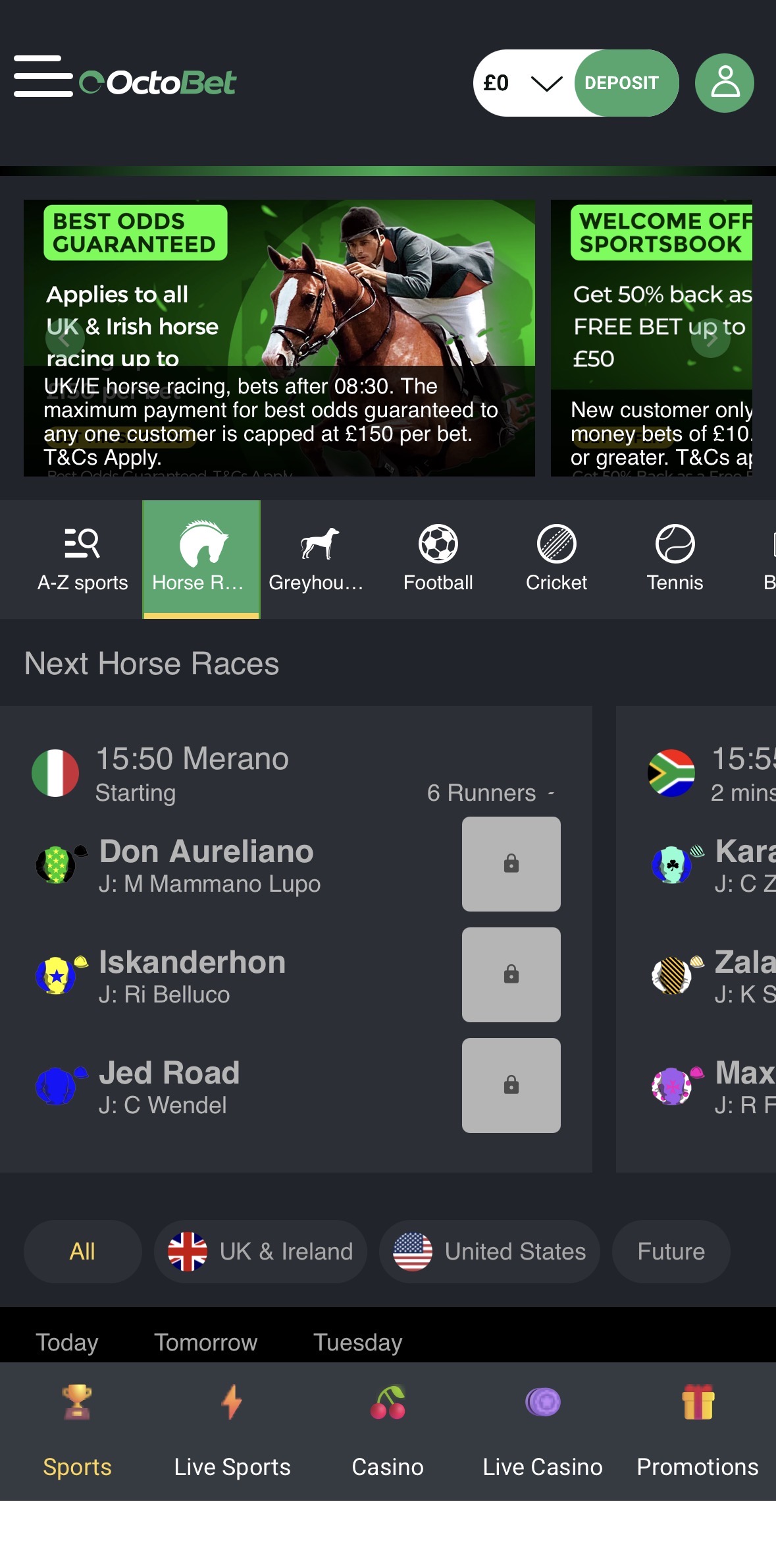Octobet App Deposit 1