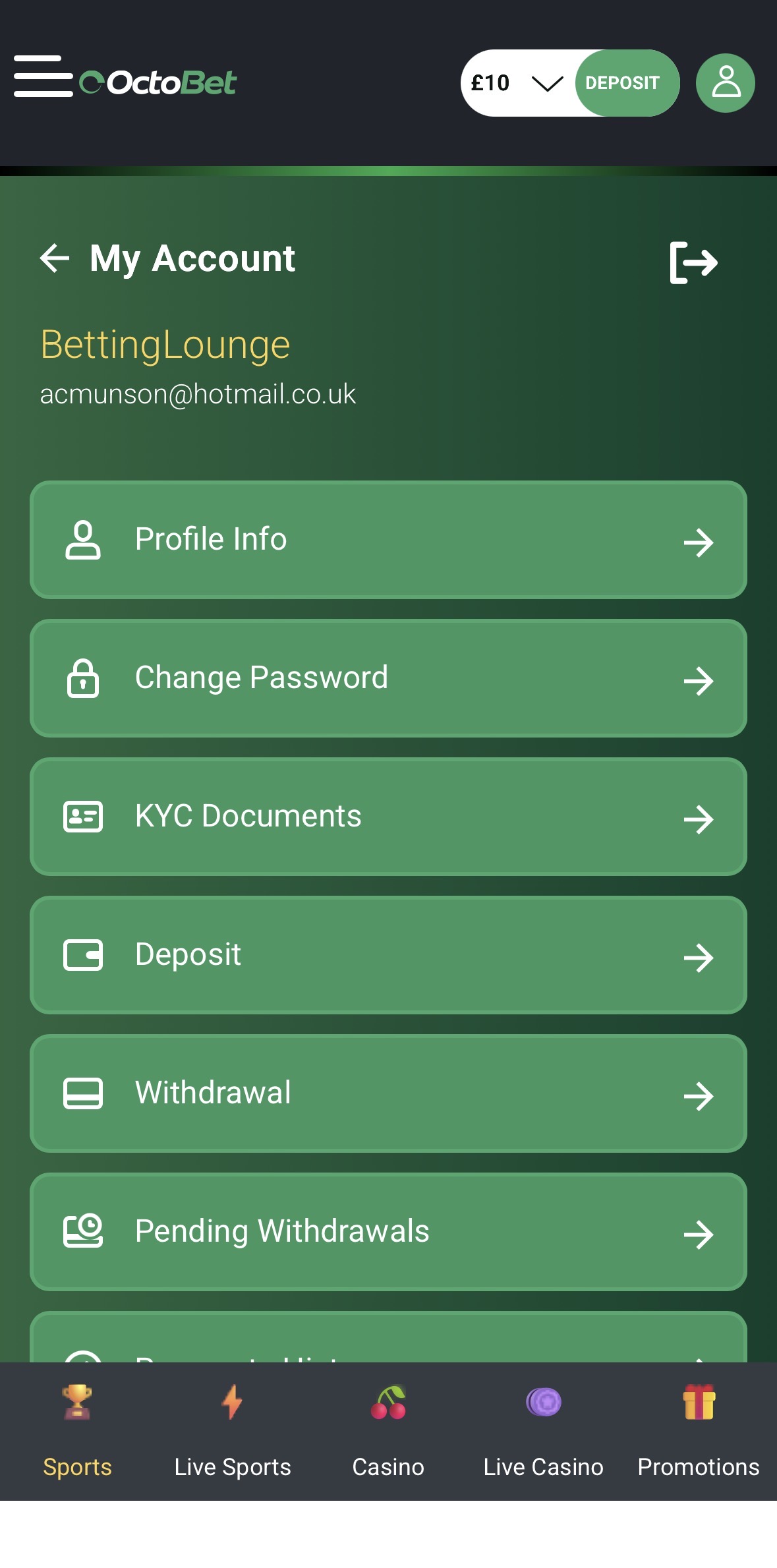 Octobet App Withdraw 2