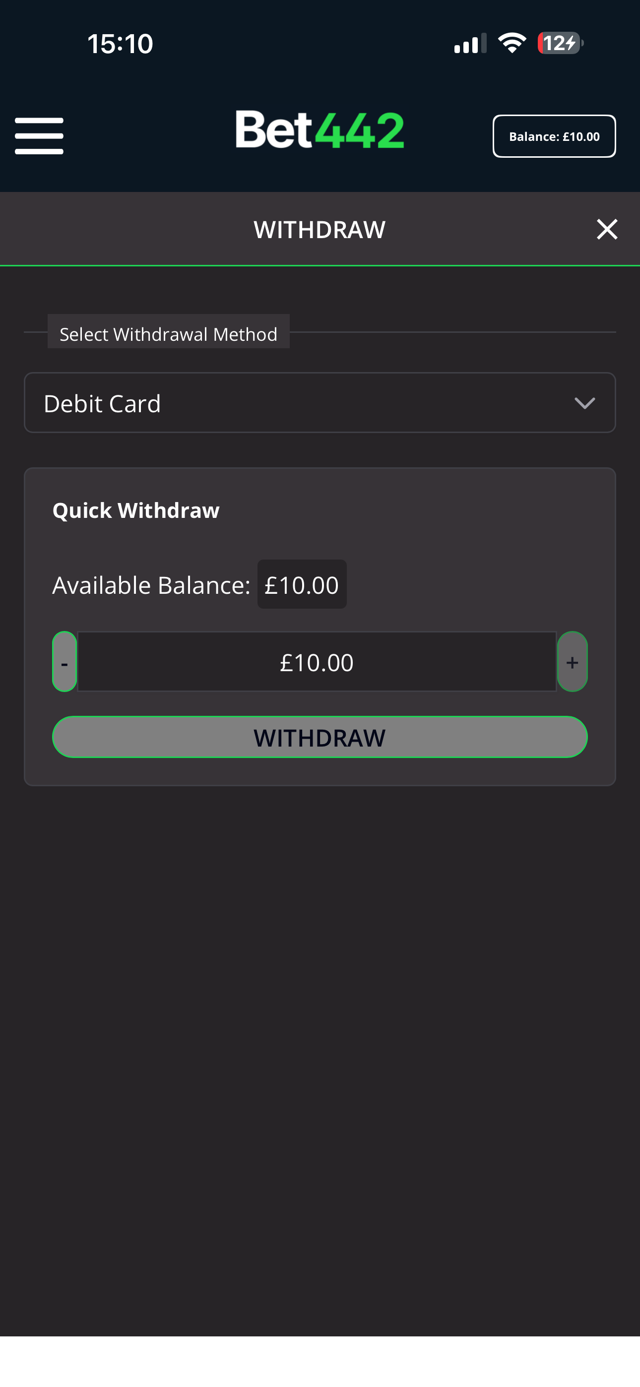 Bet442 Withdraw 1