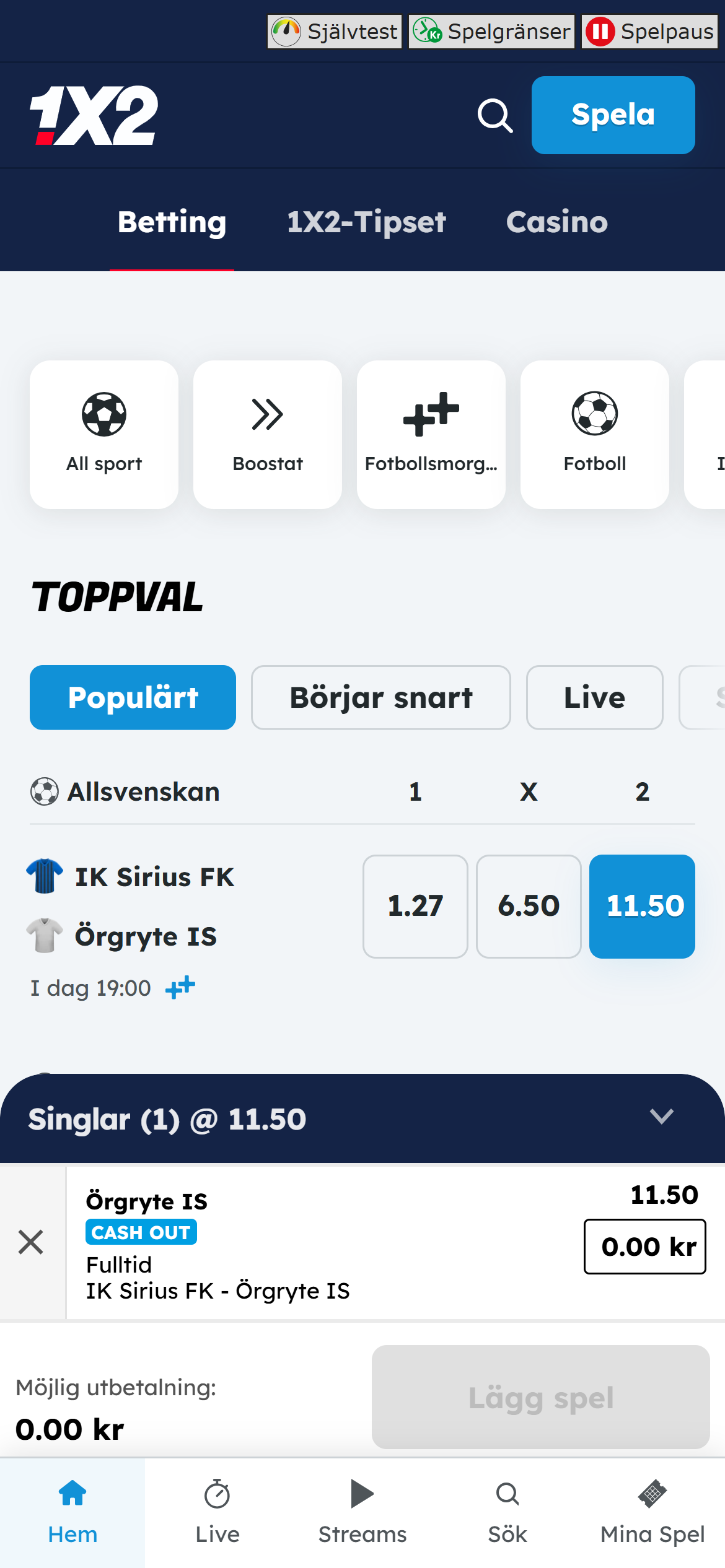1X2 kvalificerat bet