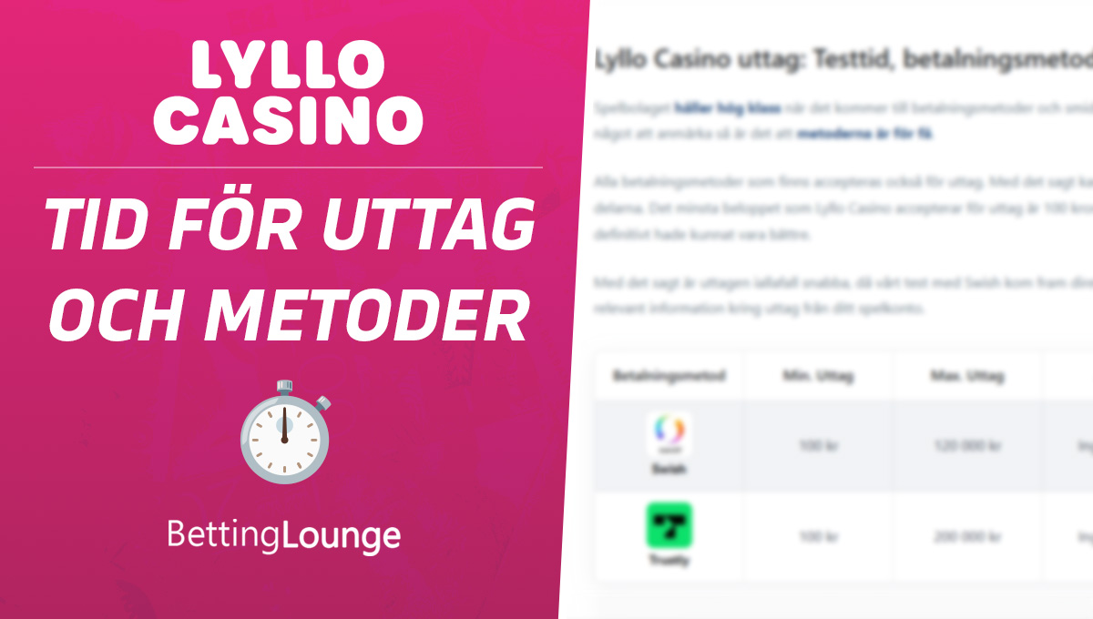 Lyllo casino uttagstid