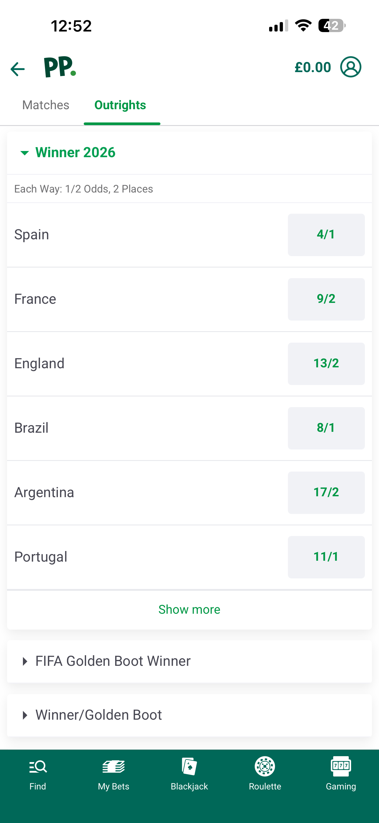 Paddy Power World Cup