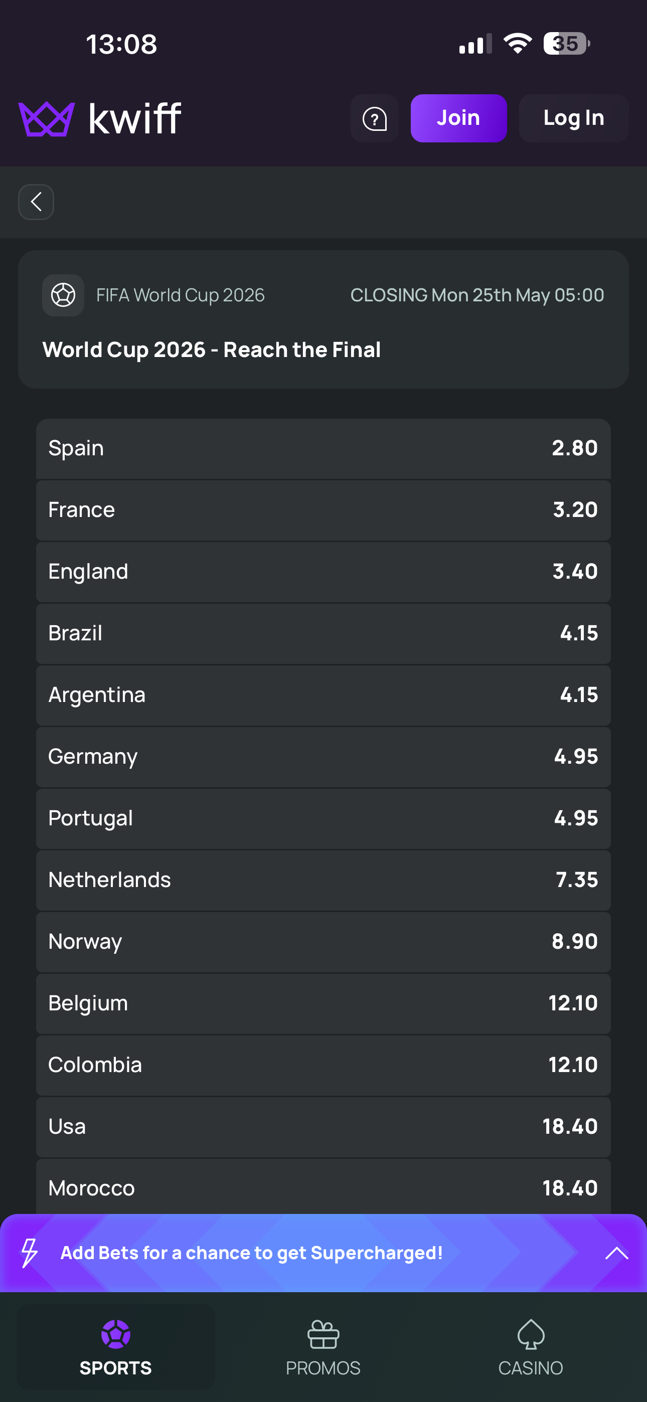 Kwiff World Cup