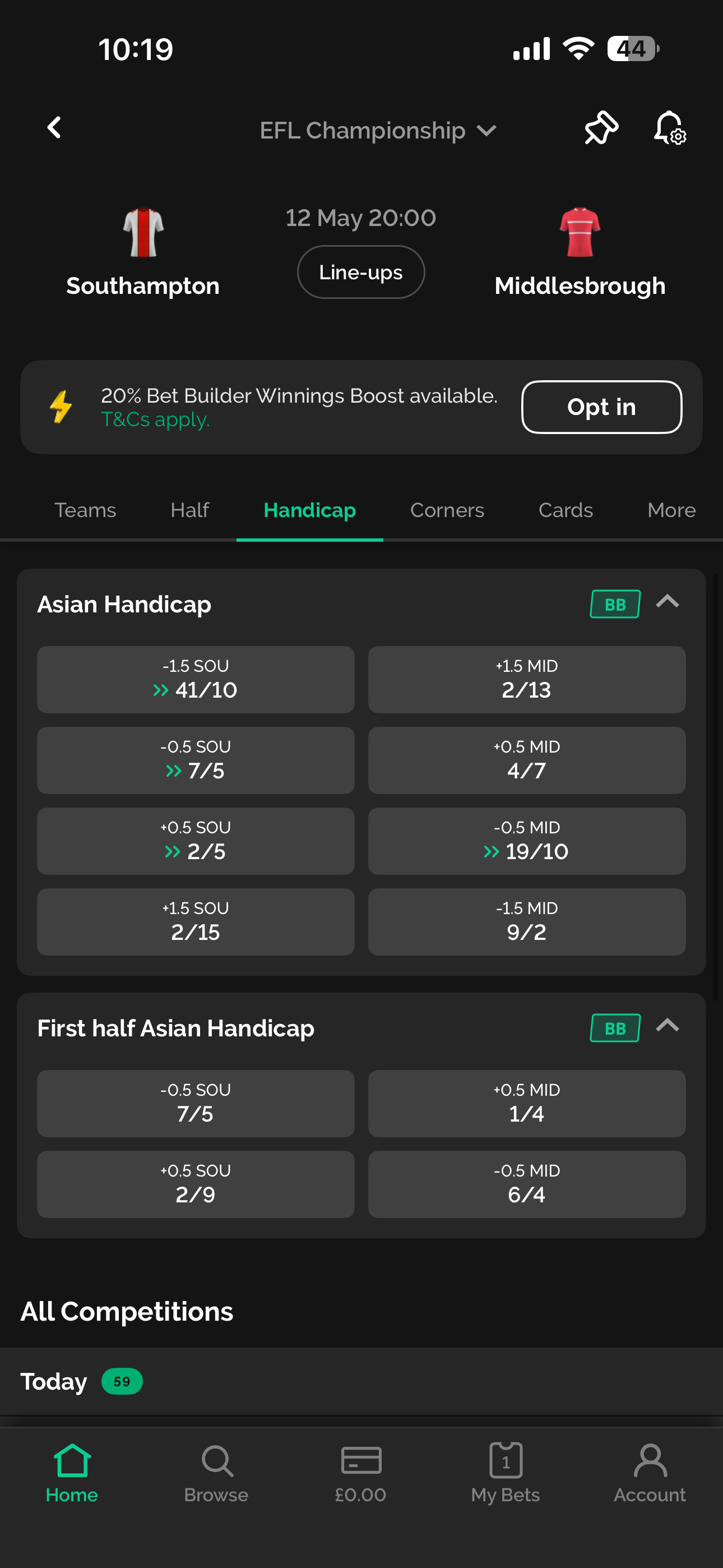 SBK Asian Handicap