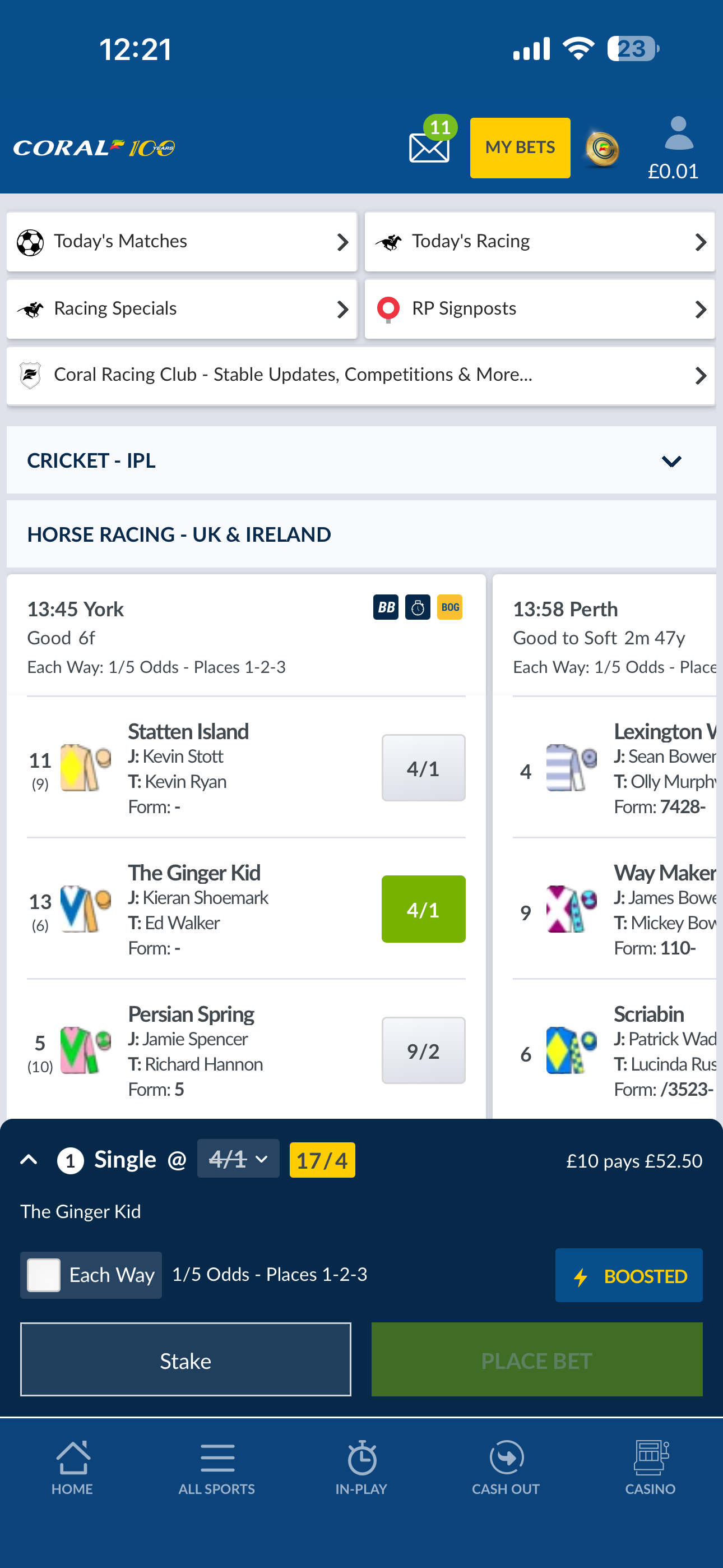 Coral Boosted Bets