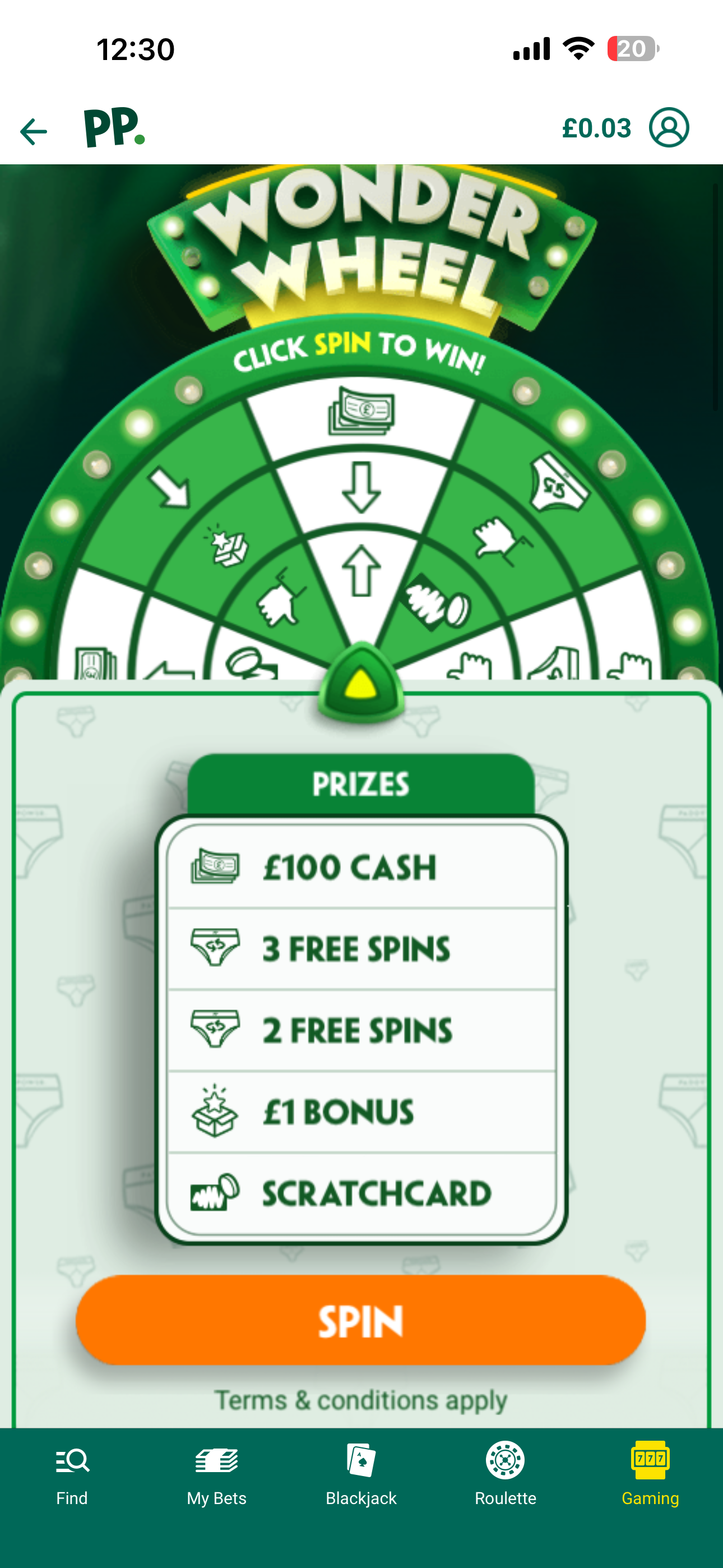 Paddy Power Wonder Wheel