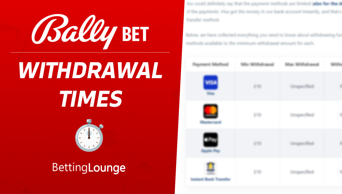 Bally Bet withdrawal times