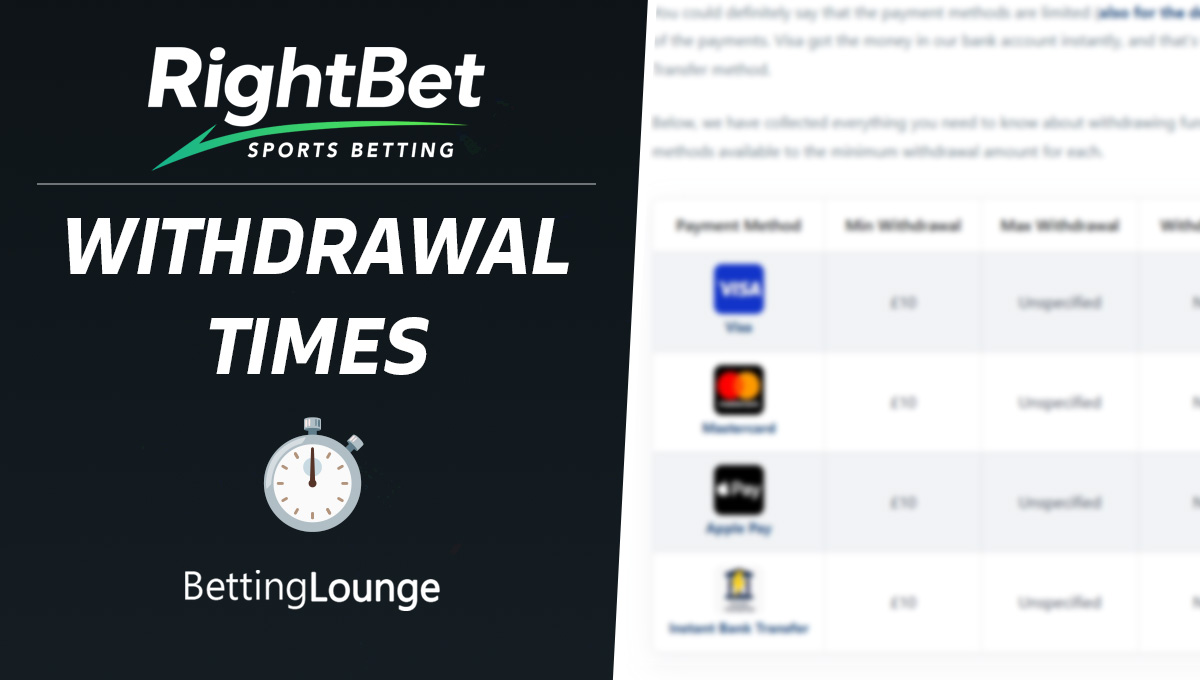 RightBet withdrawal times