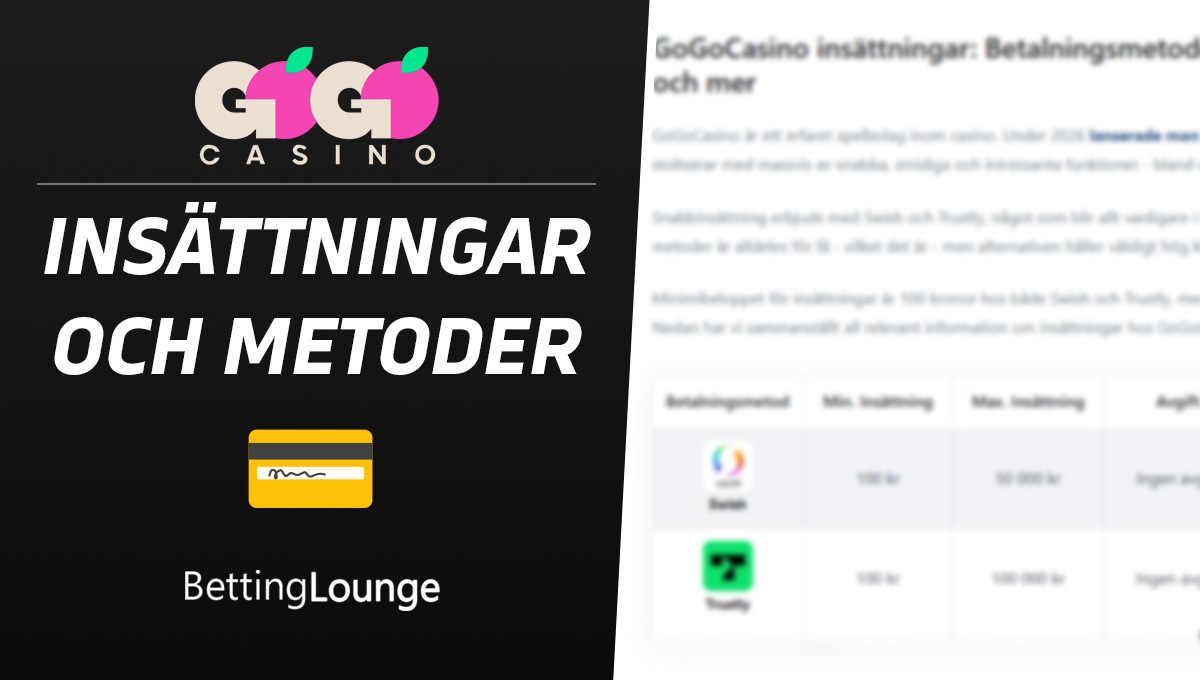 GoGoCasino insättningar 