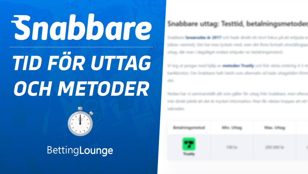 Snabbare uttagstid